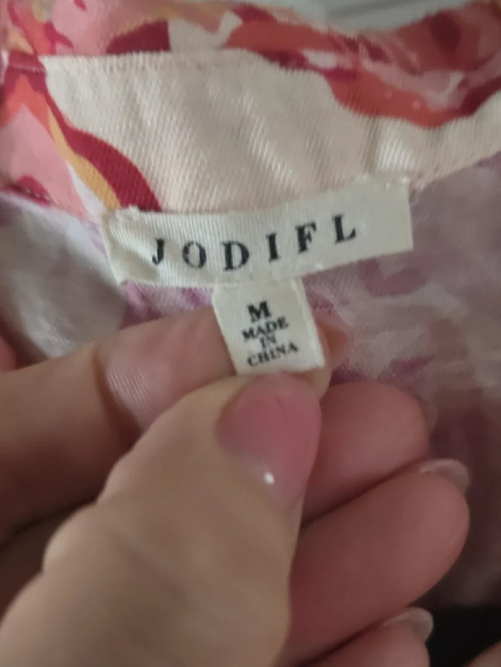 JODIFL Pink and Cream Floral Midi Dress